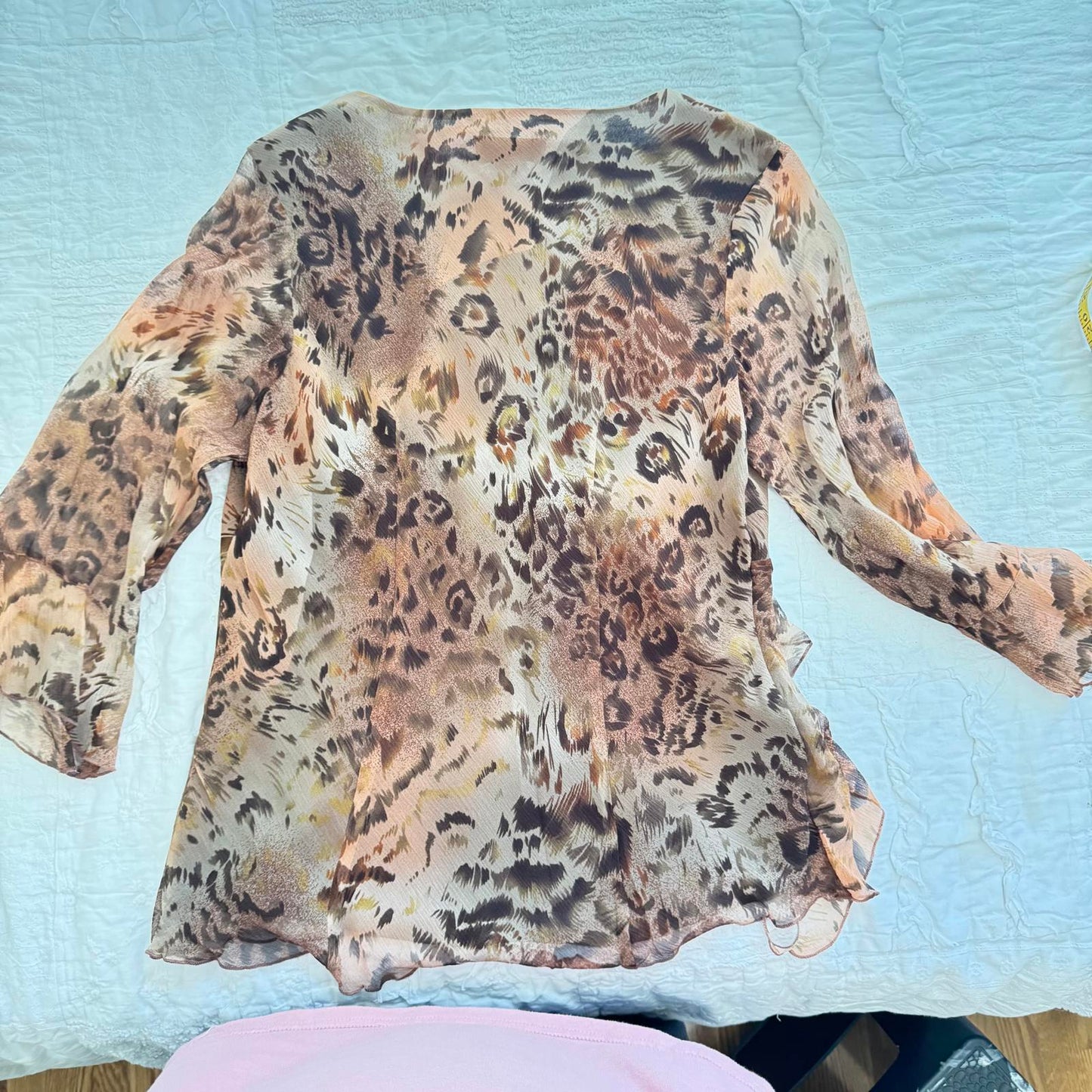 New York City Women's Silk Blend Leopard Print Top