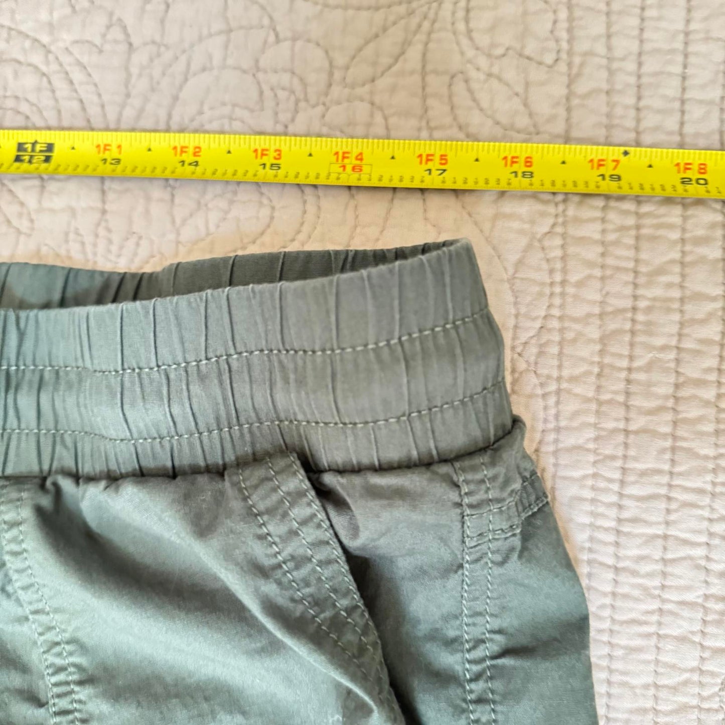 Army Green Cargo Pants Women's Size XL Wear Drawstring Rollup Tab Cuff