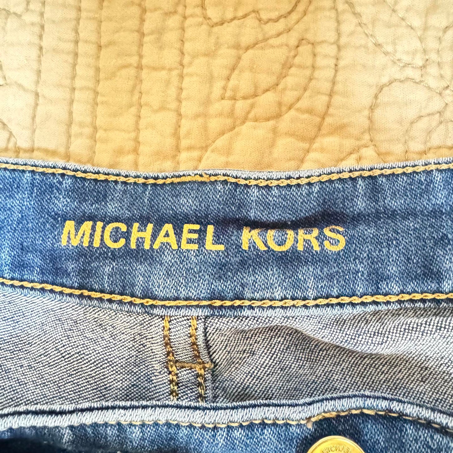 Michael Kors Izzy Straight Classic Blue Denim Jeans Women's Size 16