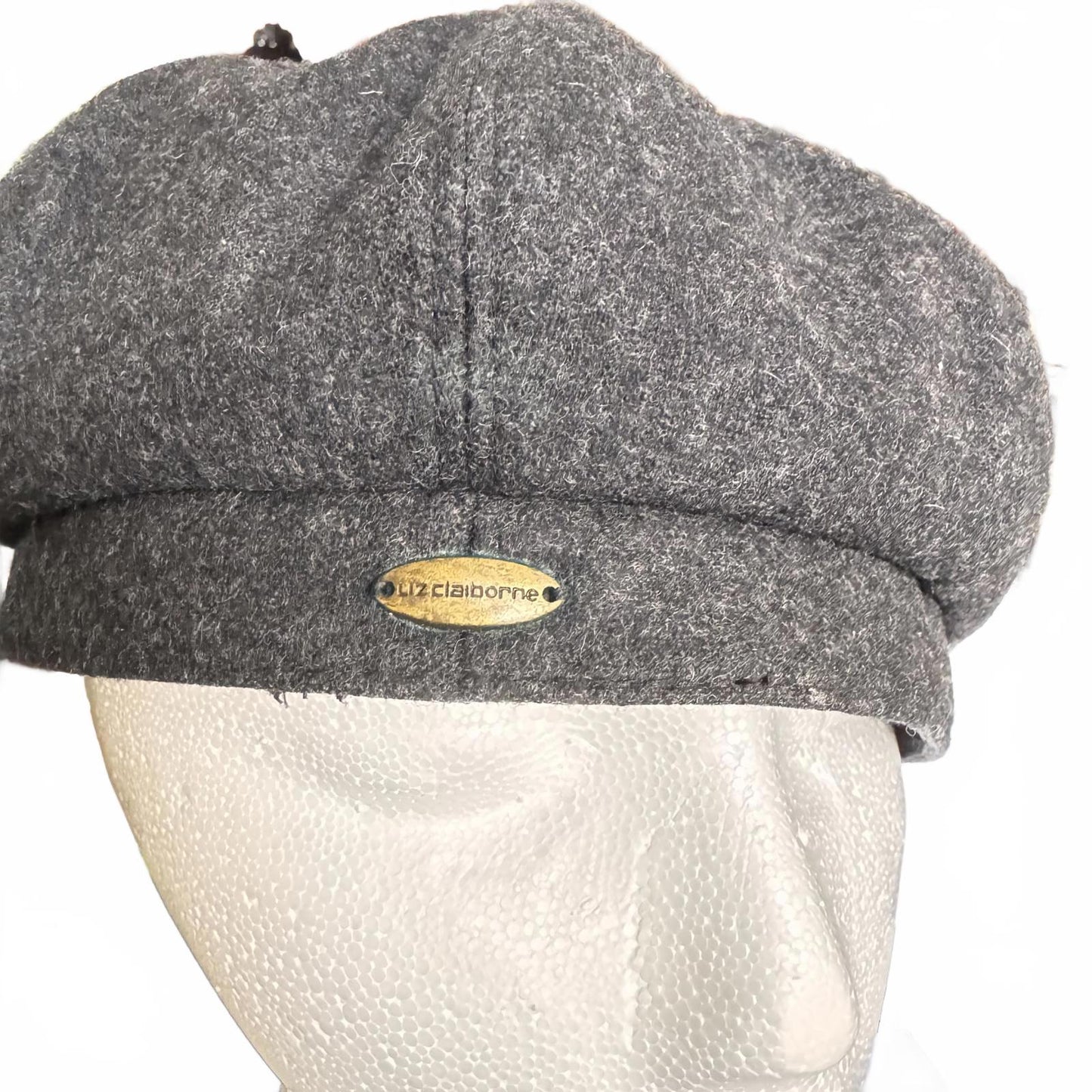 Liz Claiborne Wool Beret Cap – Gray Flat Cap – Bikercorp Style – Classic Fit