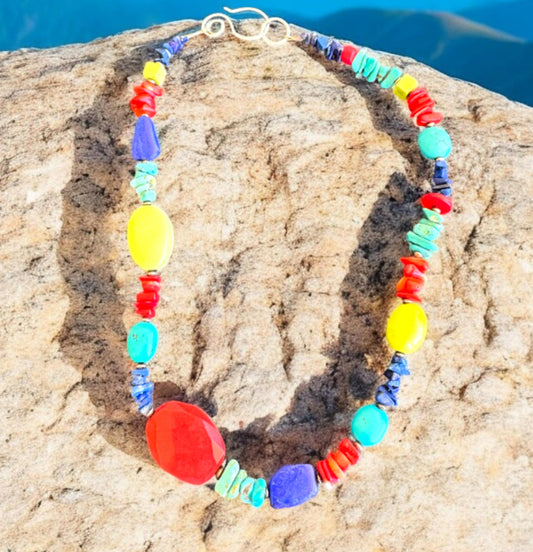 Colorful Multi-Stone Boho Necklace