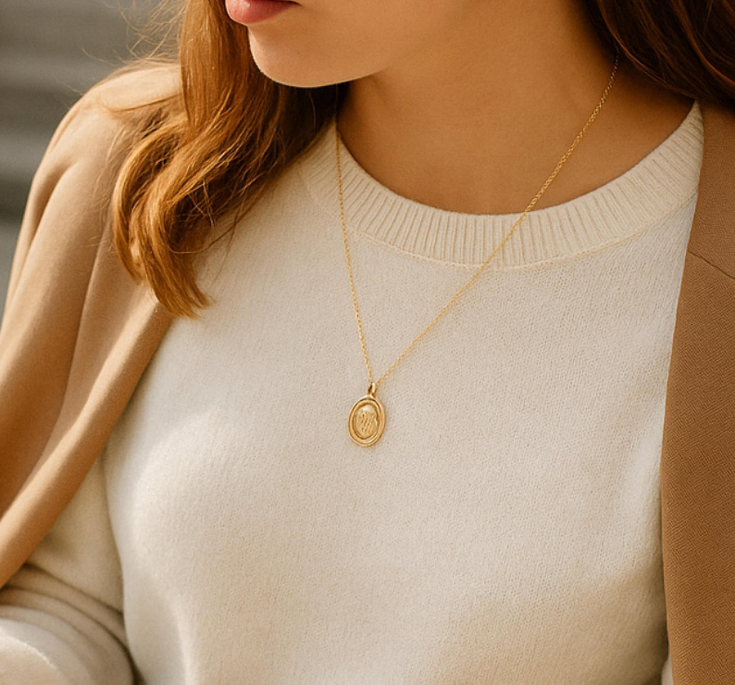 Elegant Gold Tone Monogram K & Star Pendant Necklace