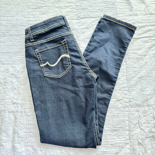 U.S. Polo Assn. Girls Jeans Size 5/6 Blue Stretch Skinny Denim Embroidered Back