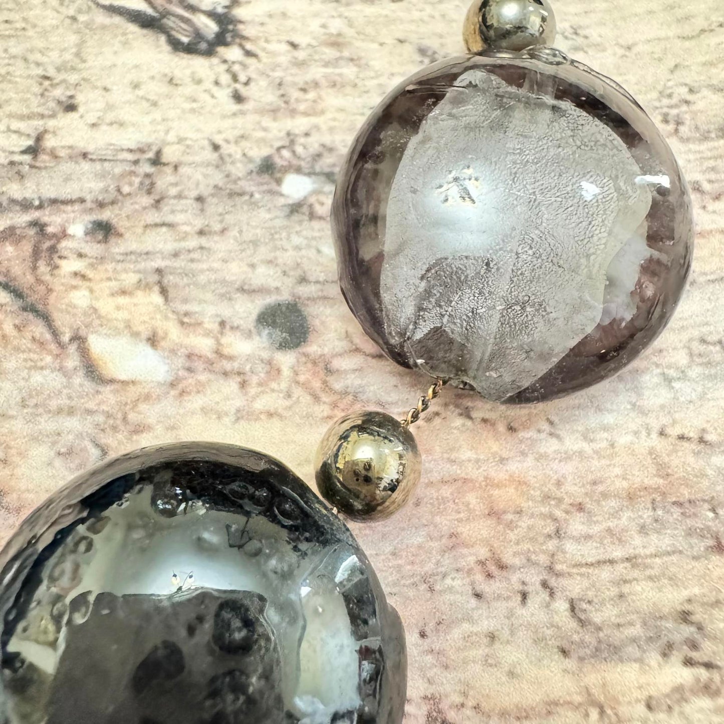 Stylish Black and Silver Beaded Necklace with Matching Earrings