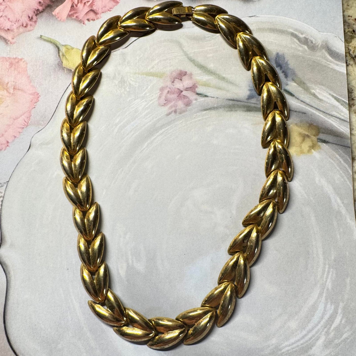 Vintage Gold tone Statement Necklace