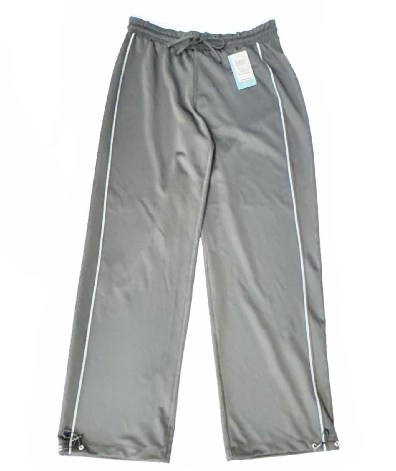 NWT Tangerine Gray Athletic Pants Women’s L Drawstring Track Pants Zip Hem Sport