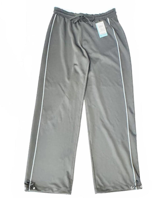 NWT Tangerine Gray Athletic Pants Women’s L Drawstring Track Pants Zip Hem Sport