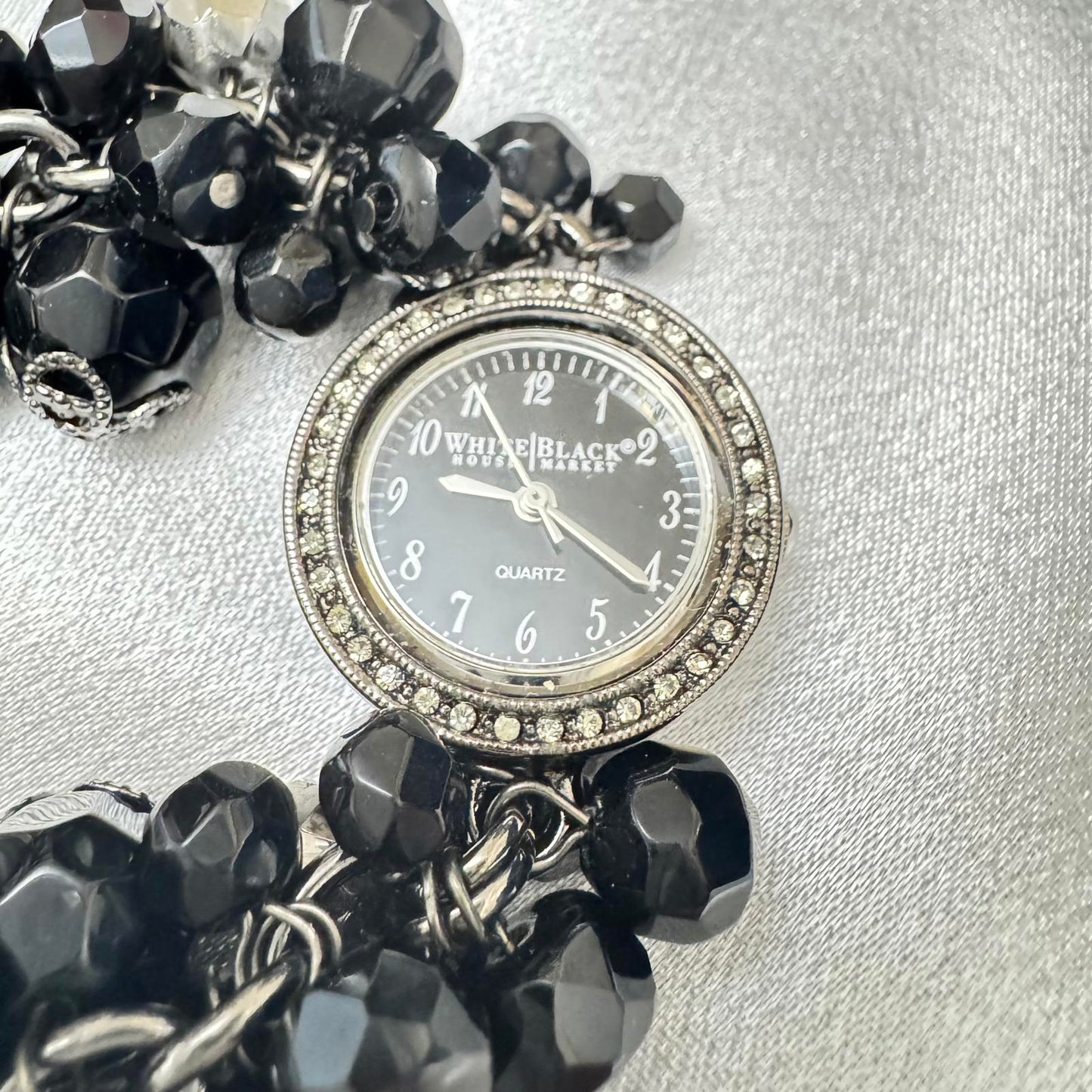 White House Black Market NWT Women's Watch Black Beaded Bracelet OT Untested